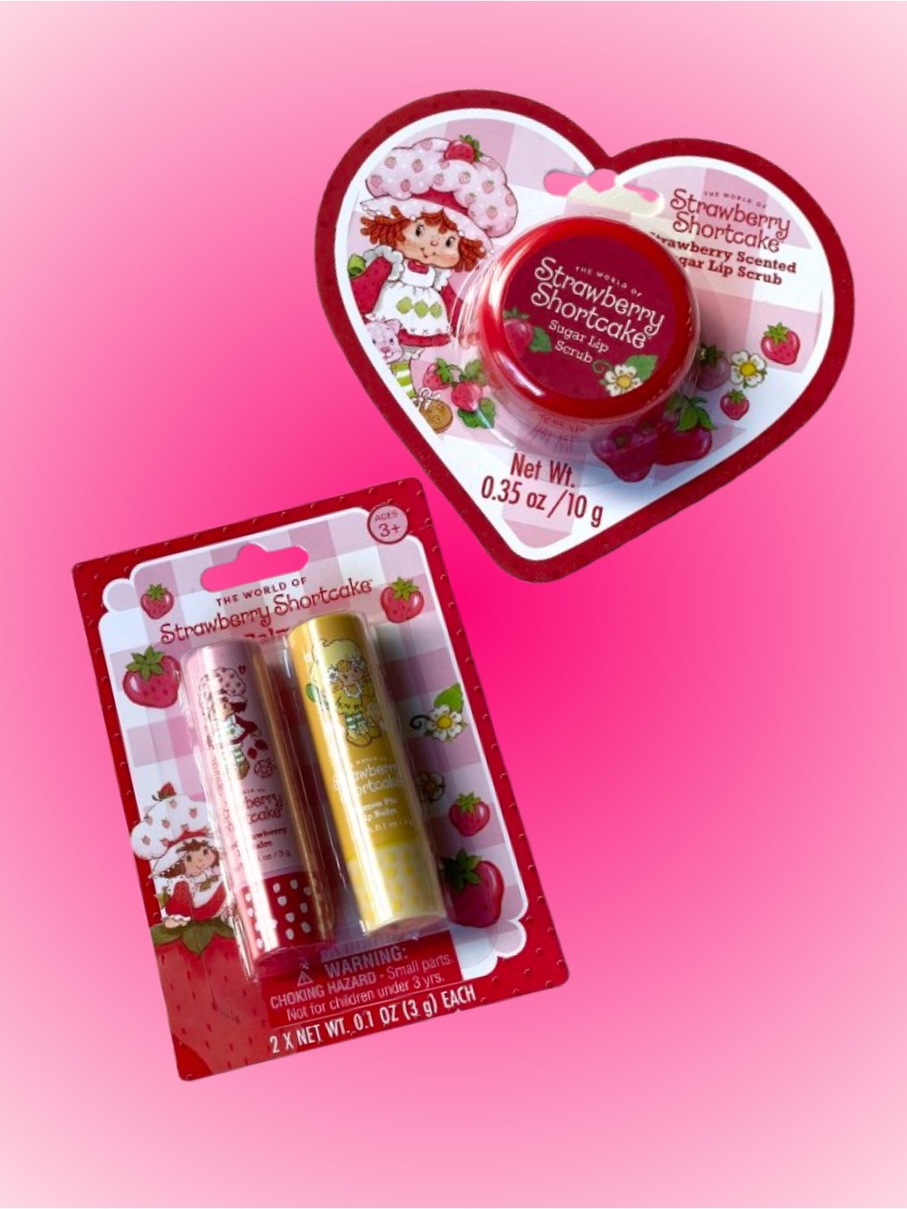 NIP Strawberry Shortcake sugar lip scrub & lip balm duo